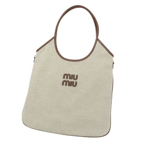 Miu Miu Ivy Canvas Tote White